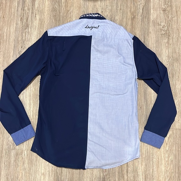 Desigual Button Down Shirt in Cucumis Blue - Picture 8 of 13